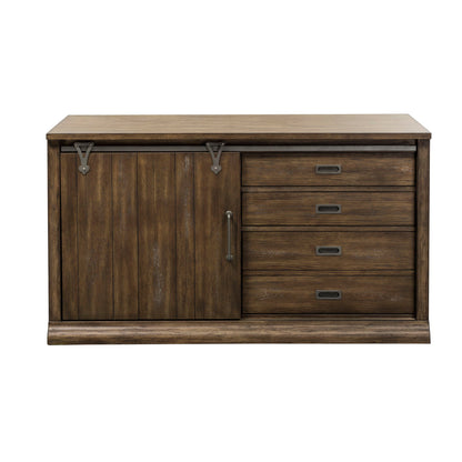 Stone Brook - Jr Executive Credenza Set - Rustic Saddle