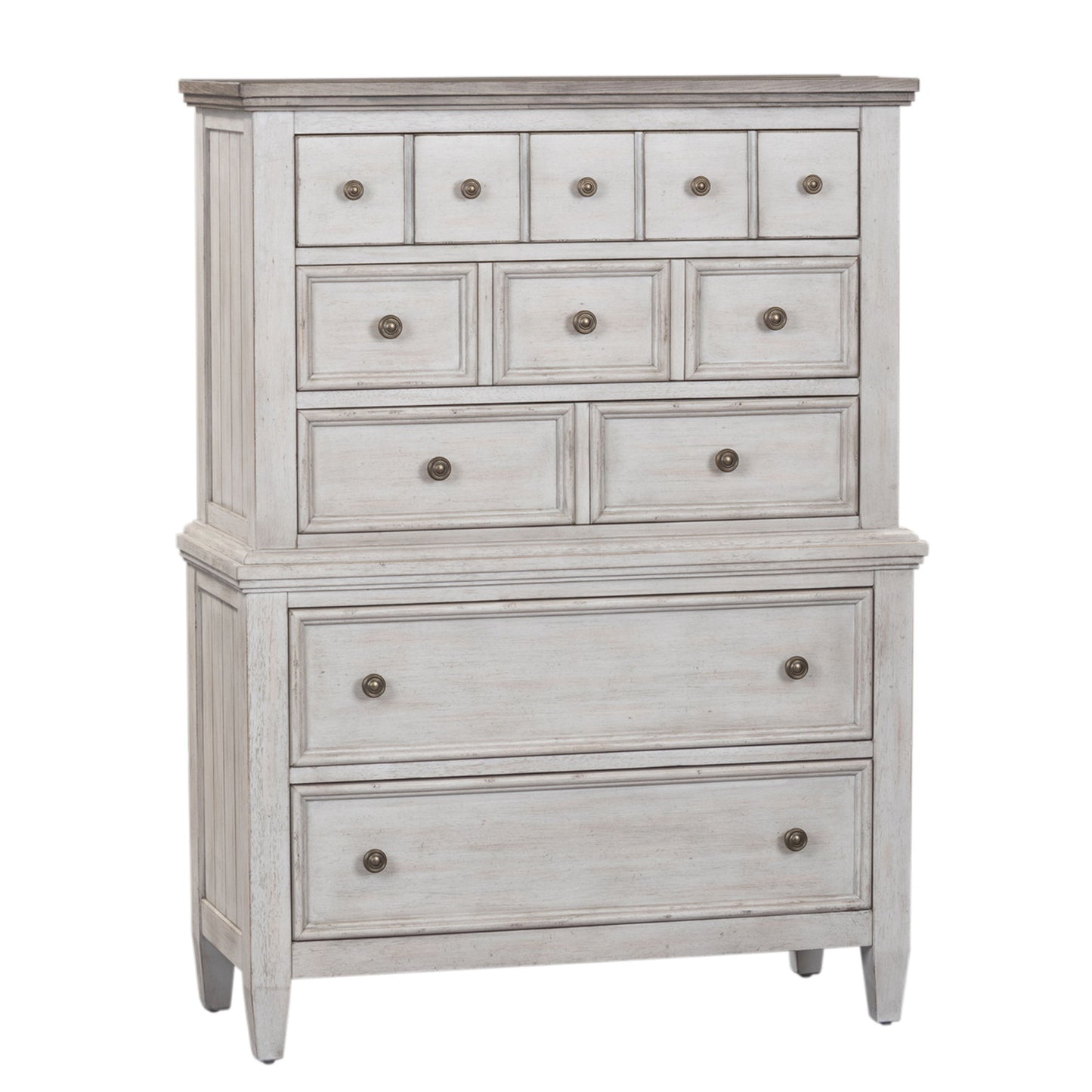 Heartland - 5 Drawer Chest - Antique White / Tobacco Tops