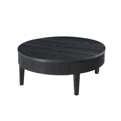 Tate - Round One Drawer Coffee Table - Black