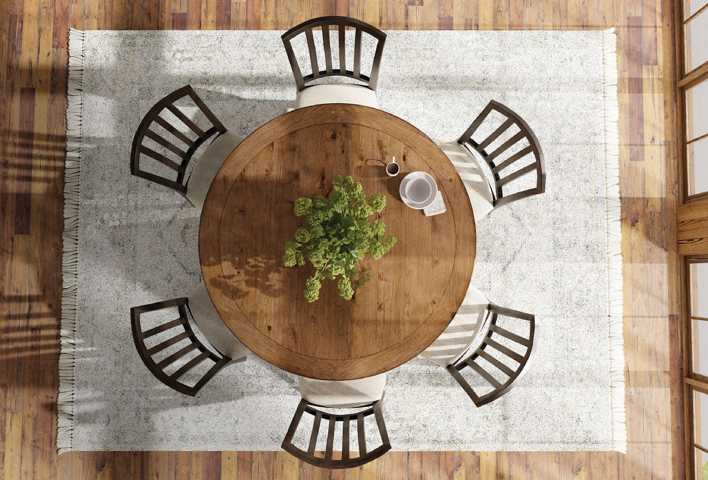 Big Sky - Round Dining Table - Light Brown / Black