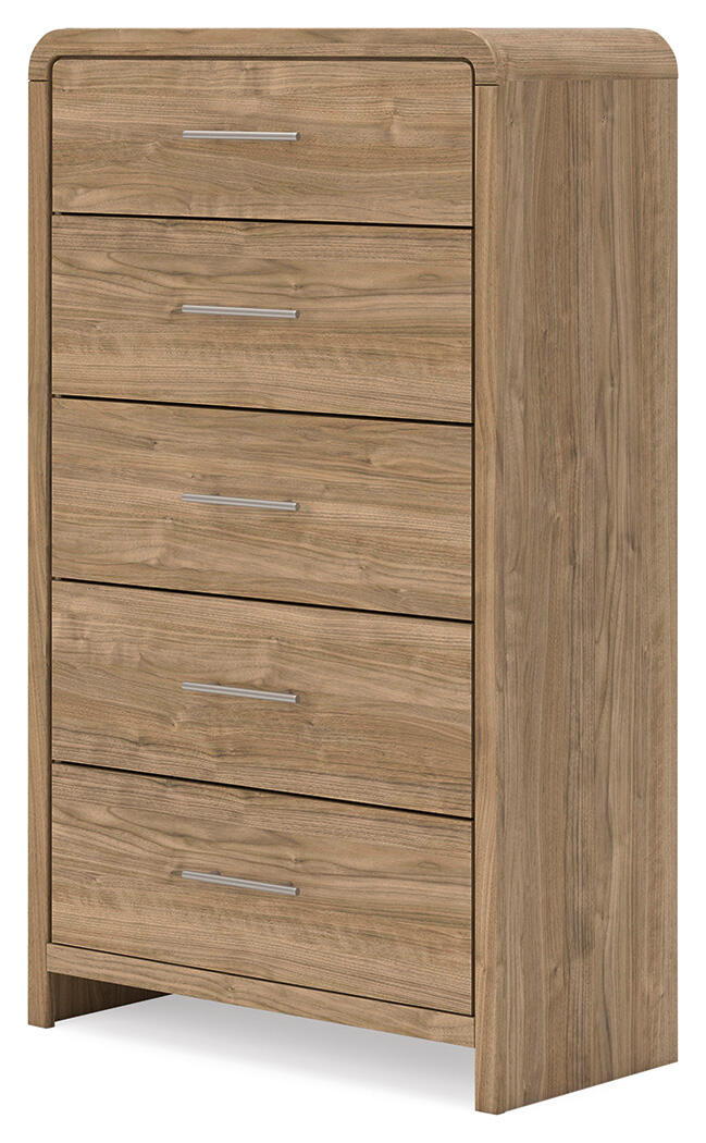Gramburg - Five Drawer Chest - Warm Natural Brown