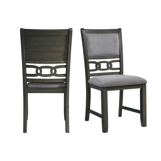 Amherst - Dining Side Chair With Fabric Cushion Side Stretcher (Set of 2) - Gray Finish