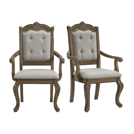 Madison Park - Dining Arm Chair (Set of 2) - Walnut / Beige