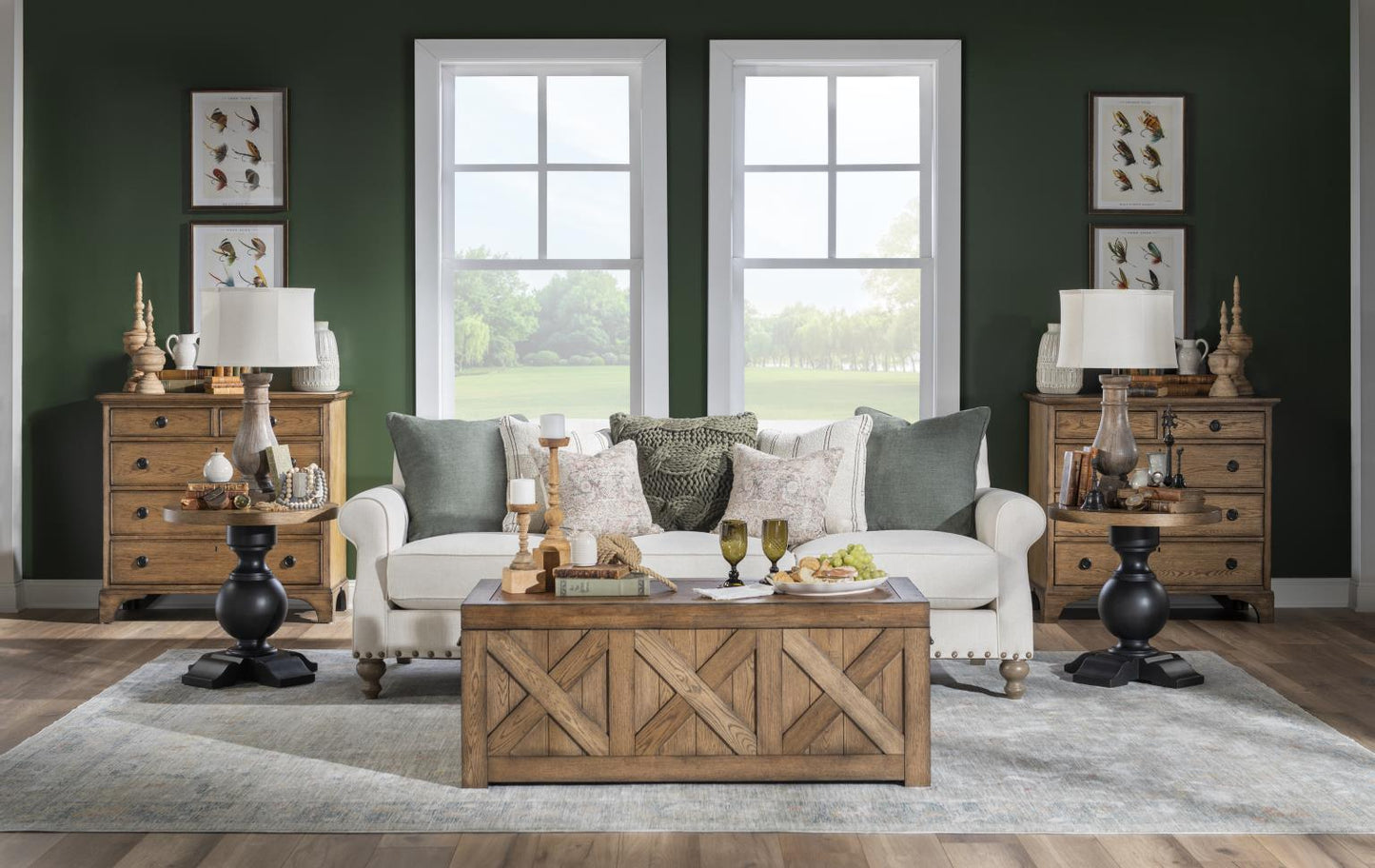 Vintage Market - Urn Base End Table - Barnwood Oak And Kettle Black