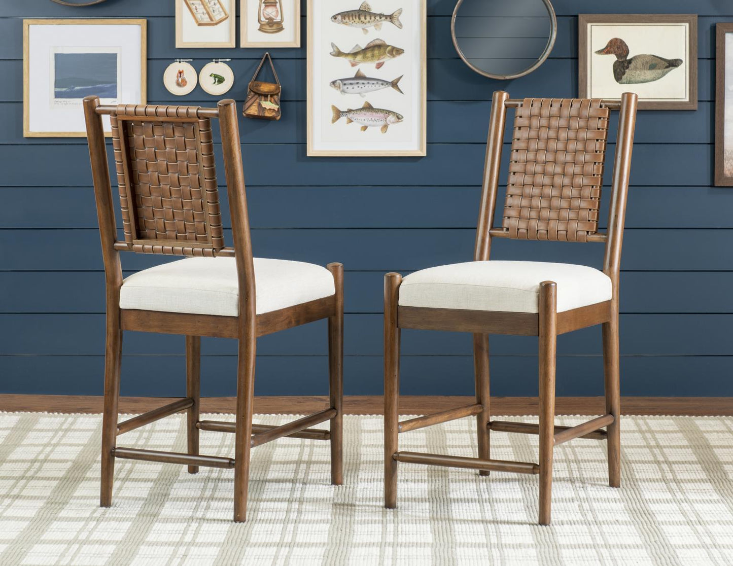 Lake House - Woven Back Counter Height Chair (Set of 2) - Pinecone