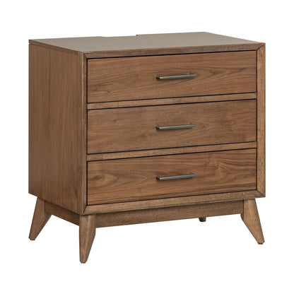 Century Modern - Nightstand With Charging Station - Walnut