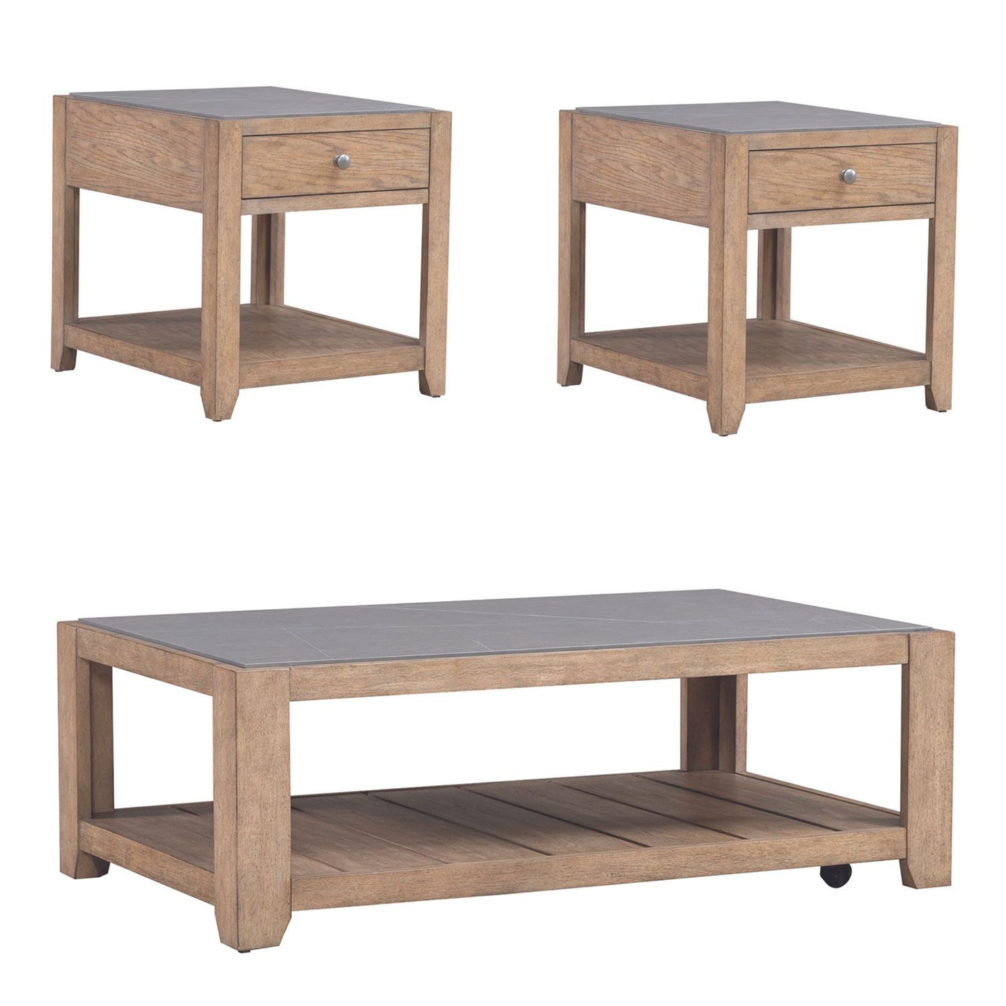 Millstone - 3 Piece Set (1 Cocktail 2 End Tables) - Nutmeg
