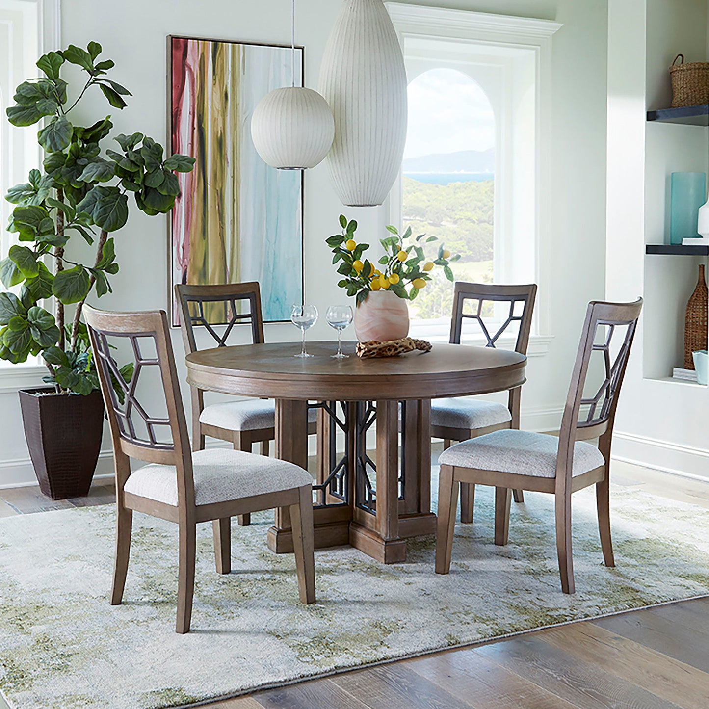 Sundance Dining - Grid Back Dining Chair (Set of 2) - Sandstone