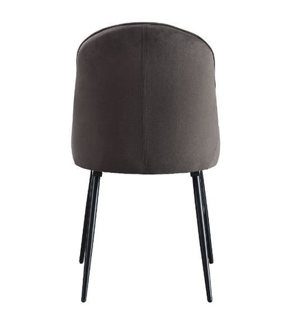 Abraham - Side Chair (Set of 2) - Dark Gray Fabric & Black