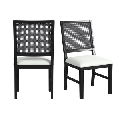 Bahama Breeze - Fabric Dining Chair (Set of 2) - White / Black