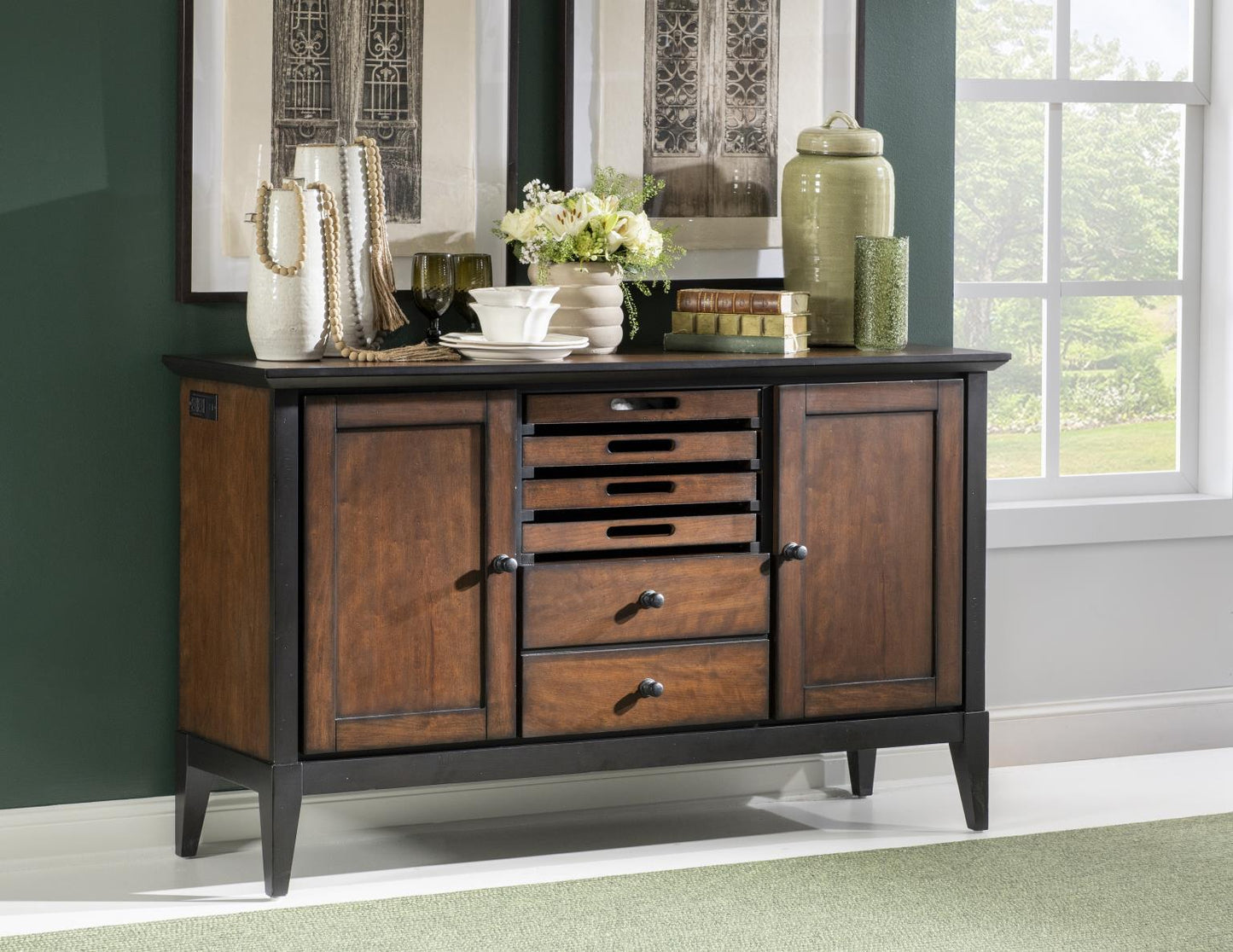 Fenmore - Server - Mocha And Distressed Cherry