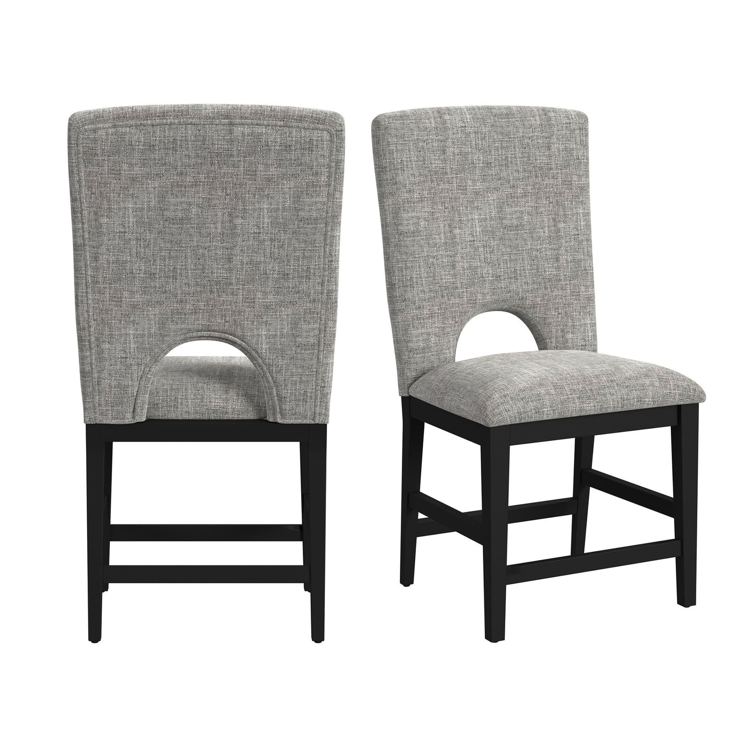 Oregon - Fabric Counter Side Chair (Set of 2) - Gray / Black