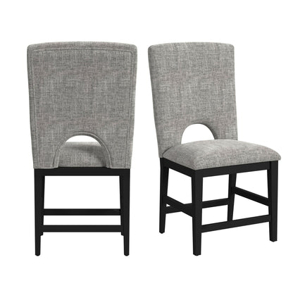 Oregon - Fabric Counter Side Chair (Set of 2) - Gray / Black