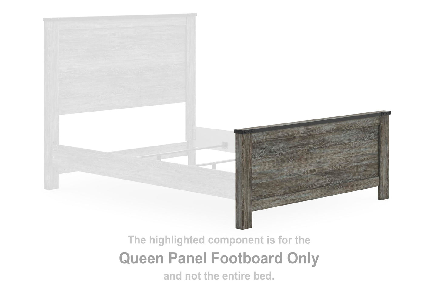 Frandern - Queen Panel Footboard - Gray