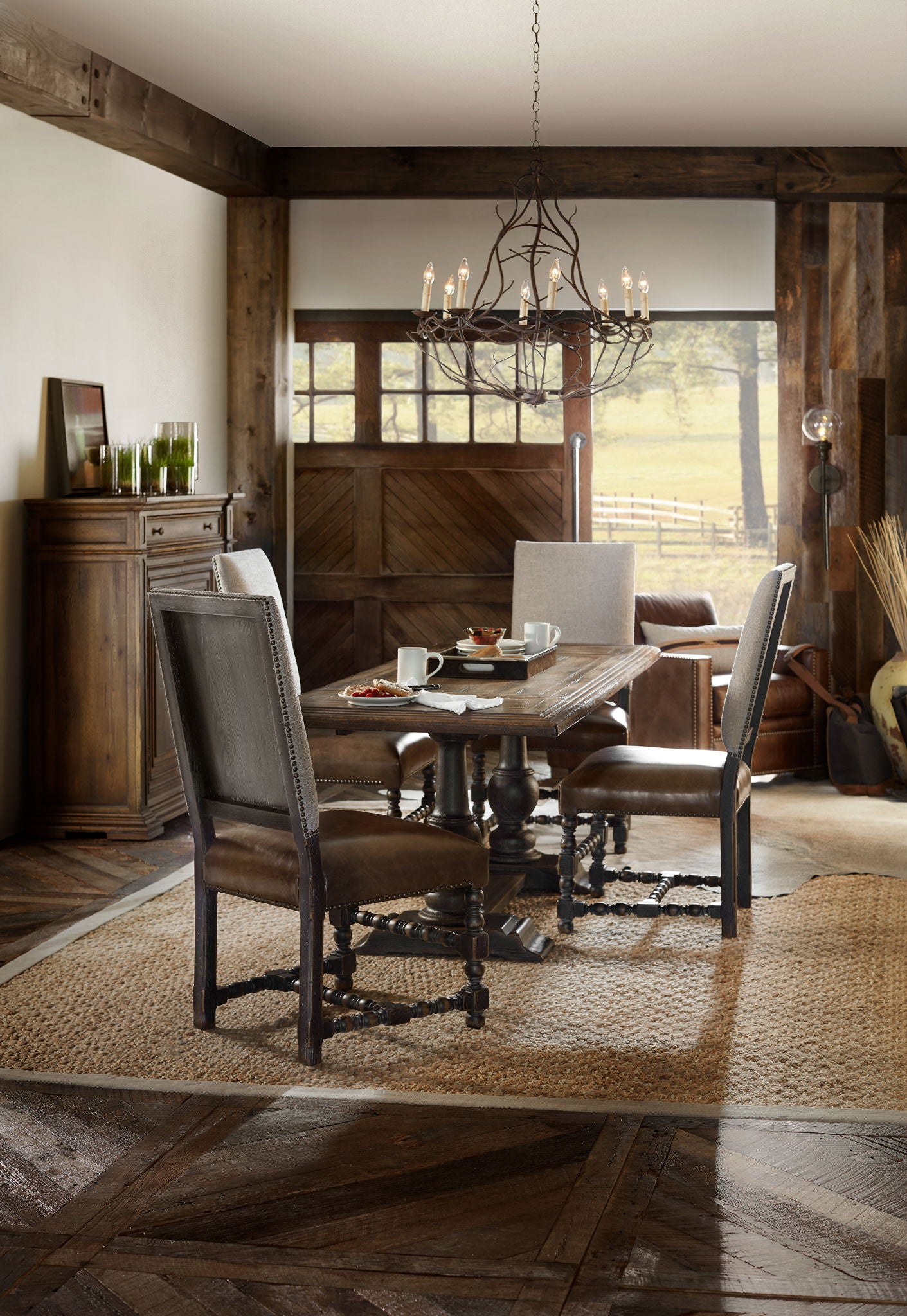 Hill Country - Balcones 60" Friendship Table With 2-12" Leaves - Dark Brown