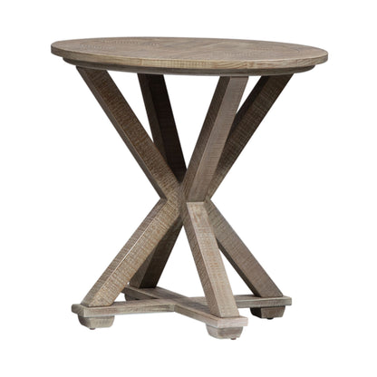 Parkland Falls - Round End Table - Weathered Taupe