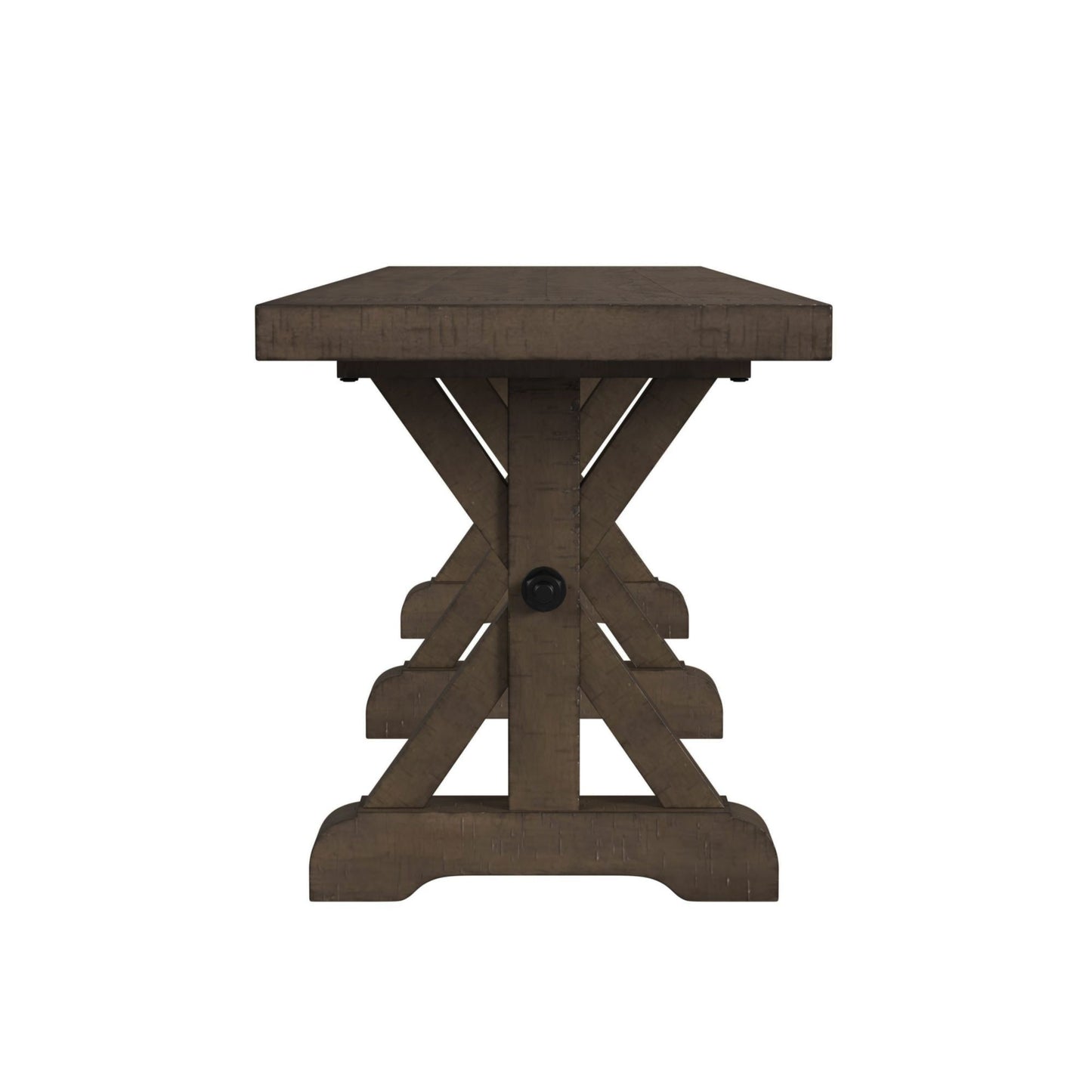 Yellowstone - Dining Bench With Metal Bar Cross - Medium Brown