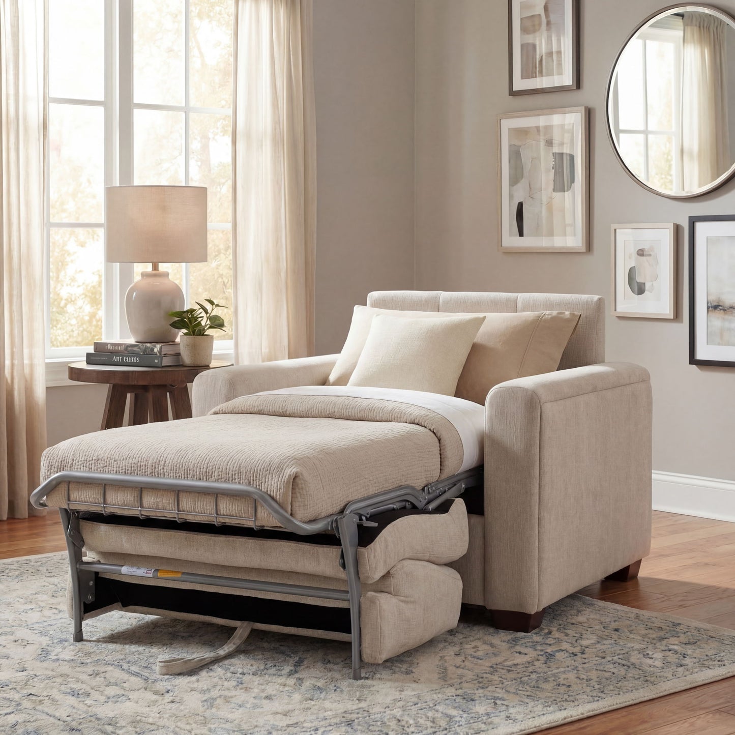 SS - Griffin Twin Sleeper Chair - New Page Flax