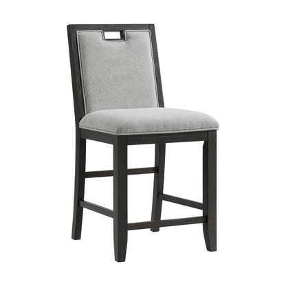 Elodie - Fabric Counter Chair (Set of 2) - Charcoal / Gray