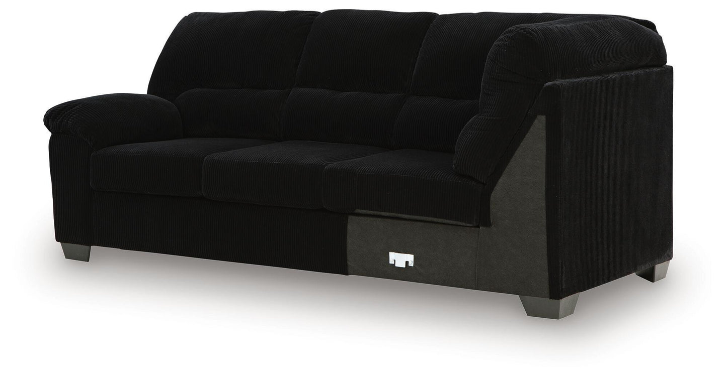 SimpleJoy - LAF Sofa With Corner Wedge - Onyx