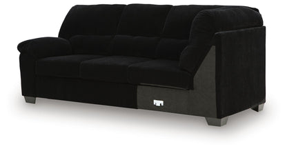 SimpleJoy - LAF Sofa With Corner Wedge - Onyx