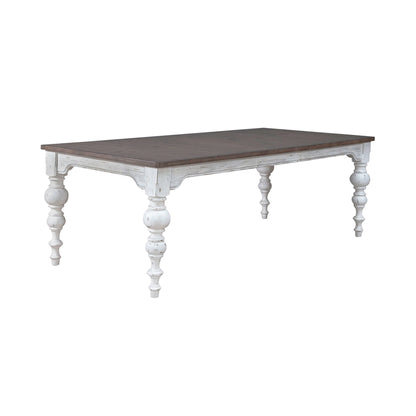 River Place - Rectangular Leg Table - Riverstone White & Tobacco