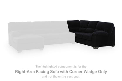 SimpleJoy - RAF Sofa With Corner Wedge - Onyx