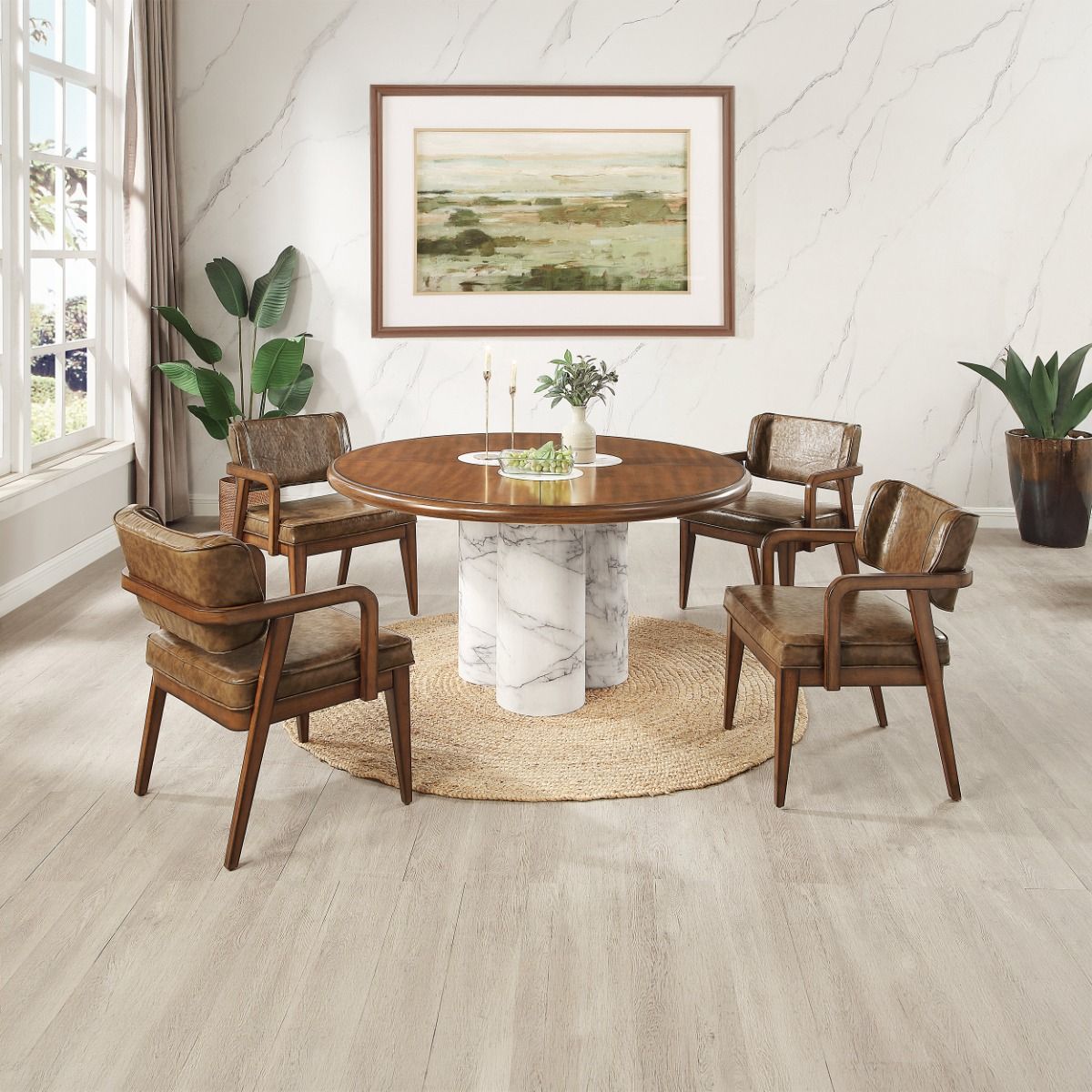Harvey - Round Dining Table - Brown