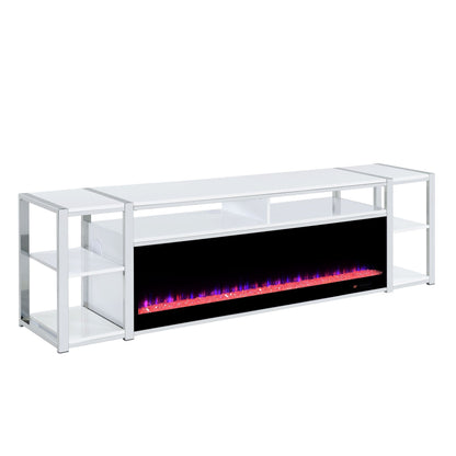 Midway - 80" TV Console With Firelight - White