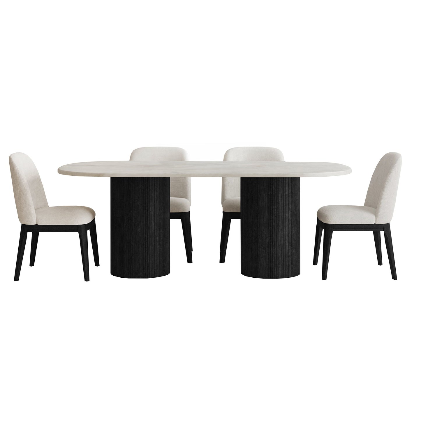 Sylvie - 5 Piece Standard Height Dining Set, Oval Table