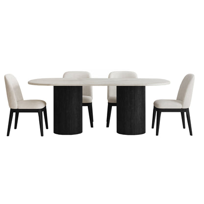 Sylvie - 5 Piece Standard Height Dining Set, Oval Table