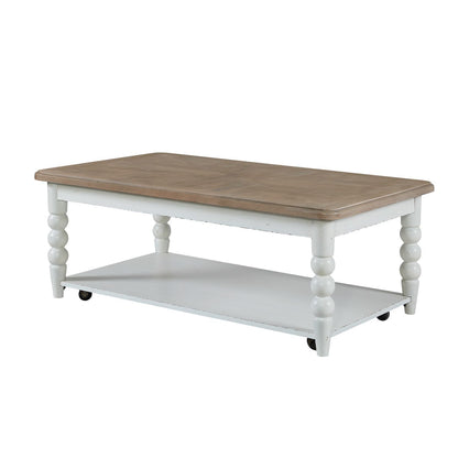 Turnberry Park - Rectangular Cocktail Table - Washed White