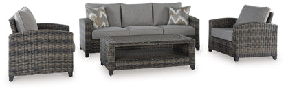 Oasis Court - Sofa, Chairs, Table Set (Set of 4) - Gray