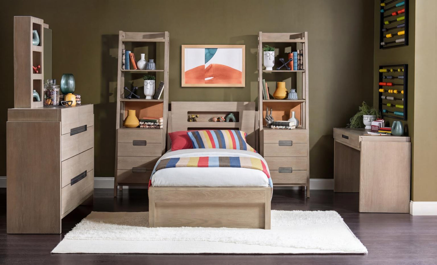 District - Bookcase - Weathered Oak