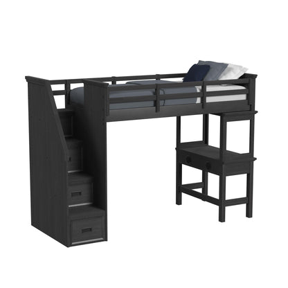 Hampton Kids - Loft With Staircase And Desk With Speaker