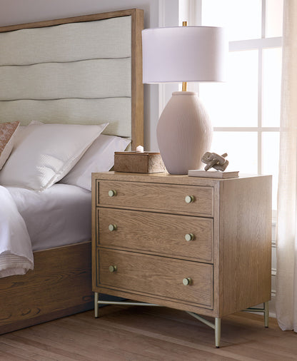 Sonnet - Three-Drawer Nightstand - Dark Gray / Light Brown