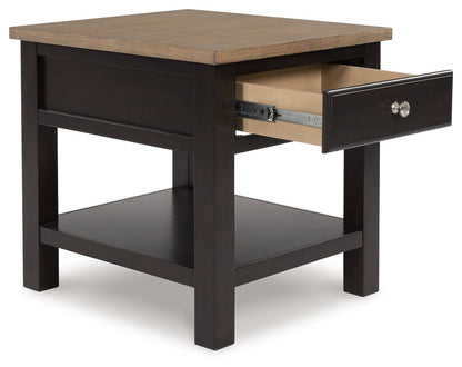 Drazmine - Rectangular End Table - Brown