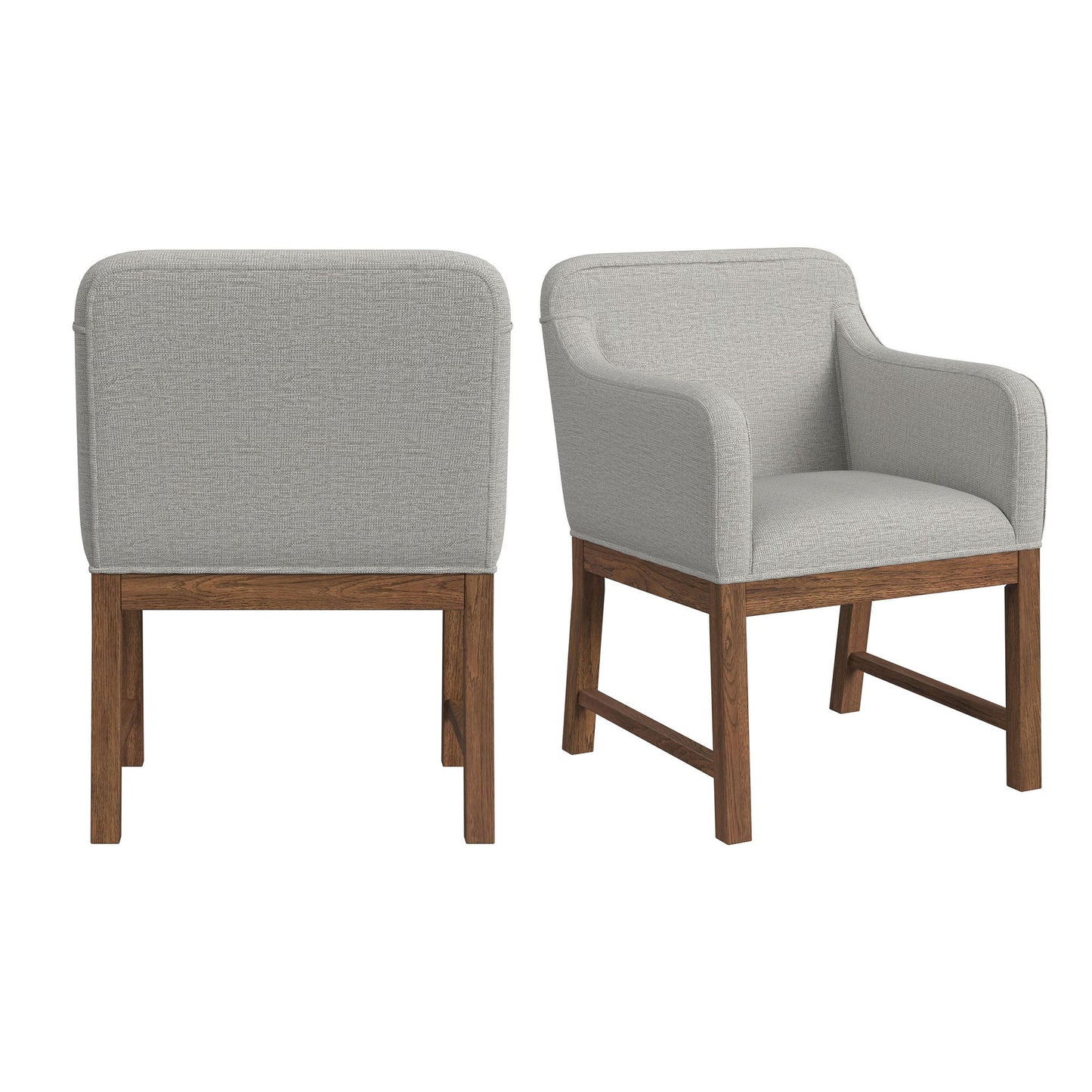 Glinda - Upholstered Fabric Dining Chair (Set of 2) - Brown / Light Gray