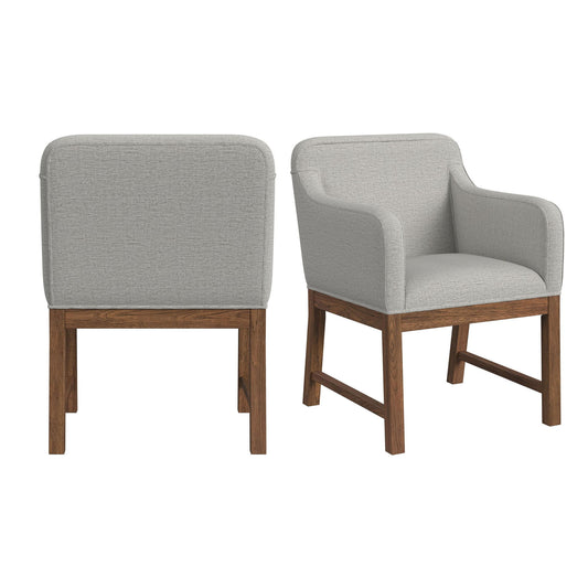 Glinda - Upholstered Fabric Dining Chair (Set of 2) - Brown / Light Gray