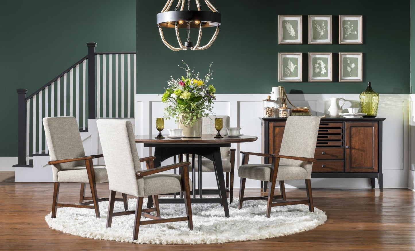 Fenmore - Upholstered Arm Chair (Set of 2) - Mocha And Distressed Cherry