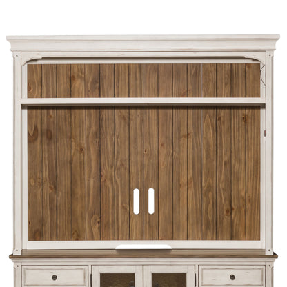 Morgan Creek - Entertainment Hutch - Antique White / Wirebrushed Tobacco Accents