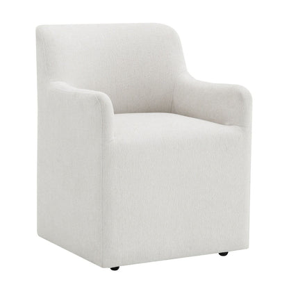 Cafell - Arm Chair With Swivel Casters - Cream