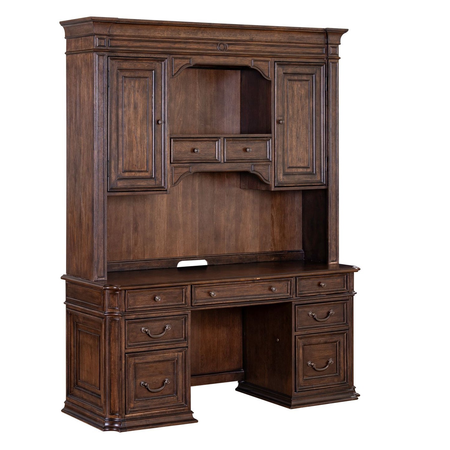 Provence Park - Credenza & Hutch - Chateau Brown