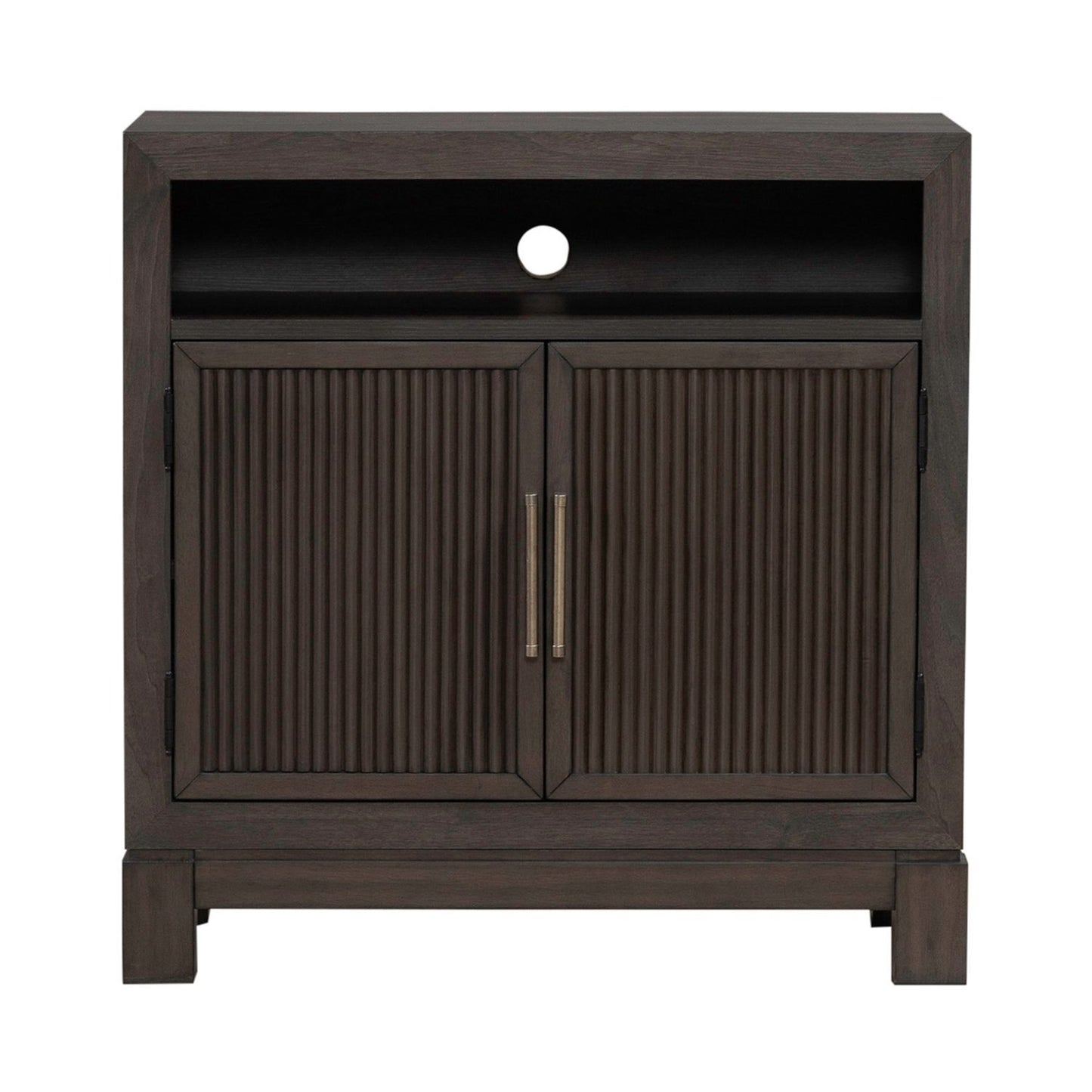 Modern Edge - Bedside Chest With Charging Station - Caffe