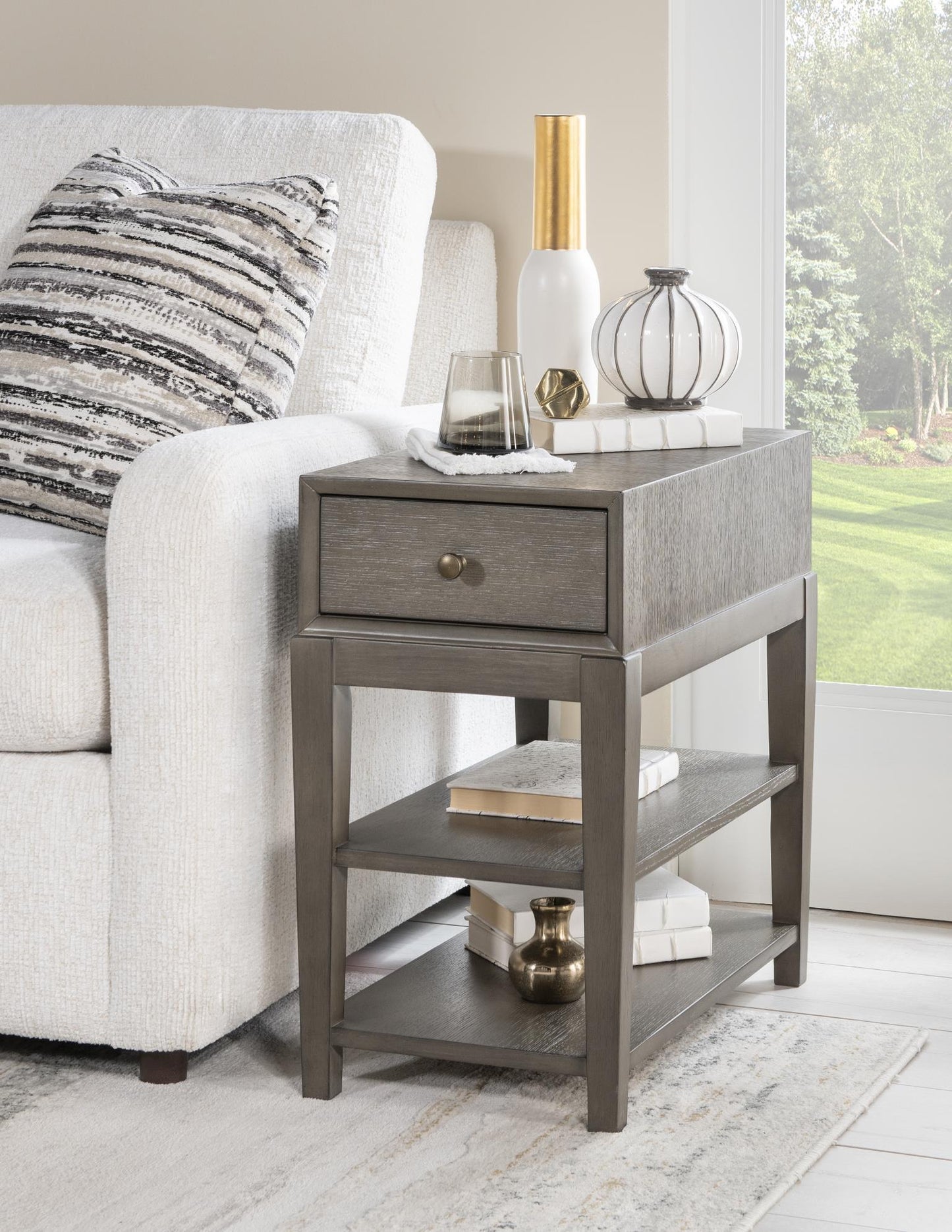 Emery - Chairside Table - Slate Stone