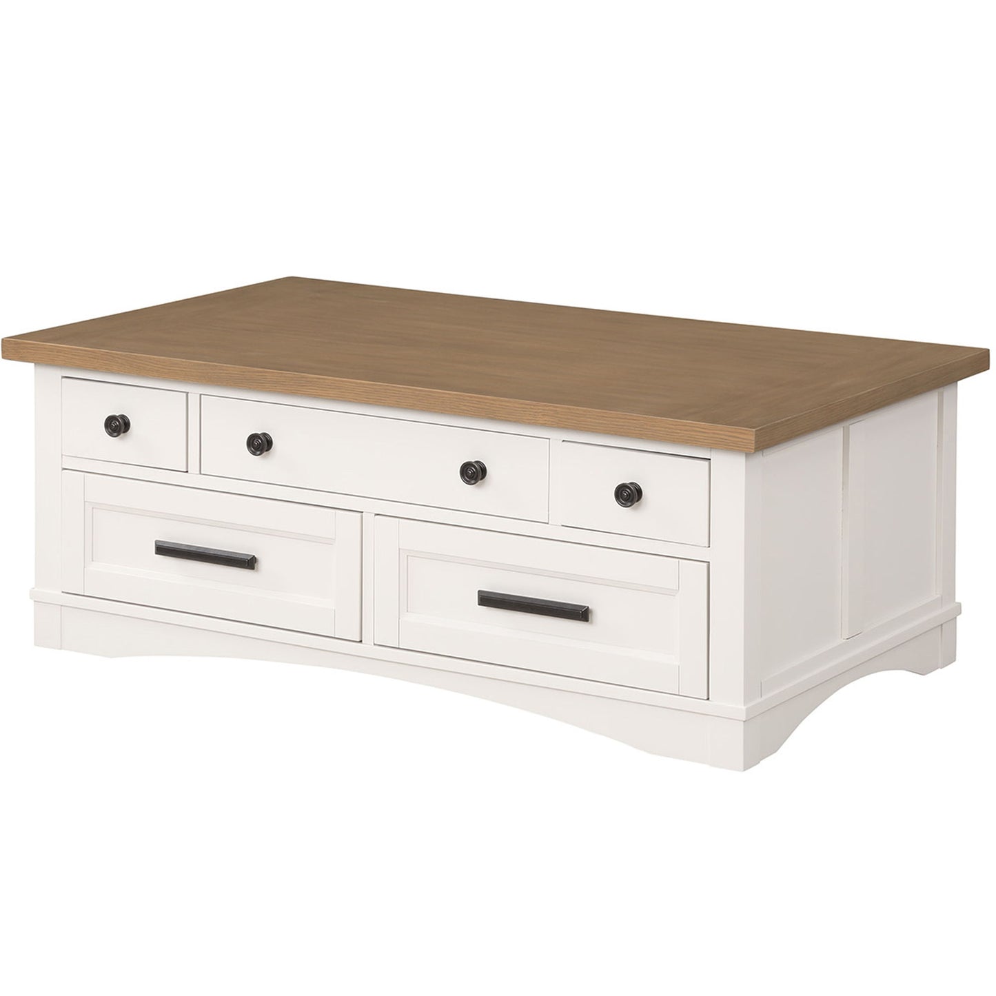 Americana Modern - Cocktail Table With Lift Top - Cotton With Weathered Natural Top