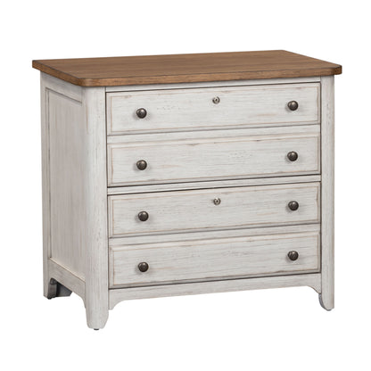 Farmhouse Reimagined - Lateral File - Antique White / Chestnut Tops
