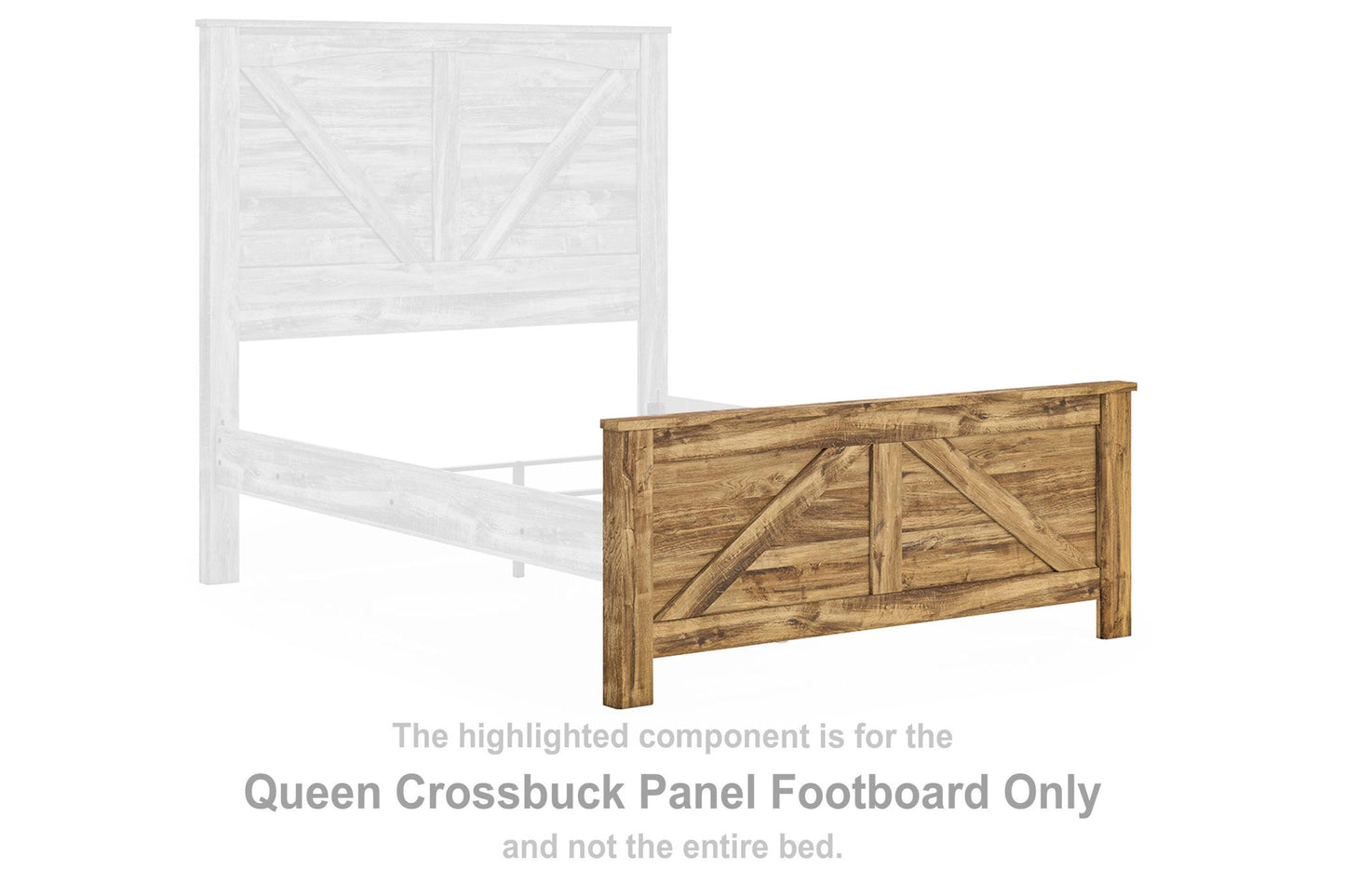 Maystonna - Queen Crossbuck Panel Footboard - Brown