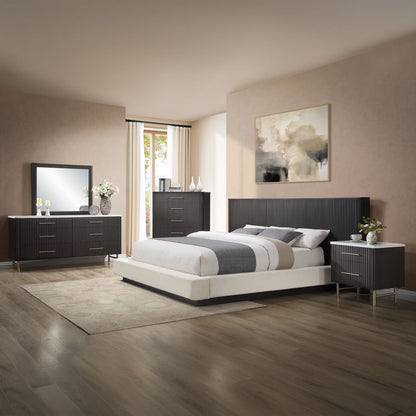 Clayten - Queen Bed - Beige / Espresso