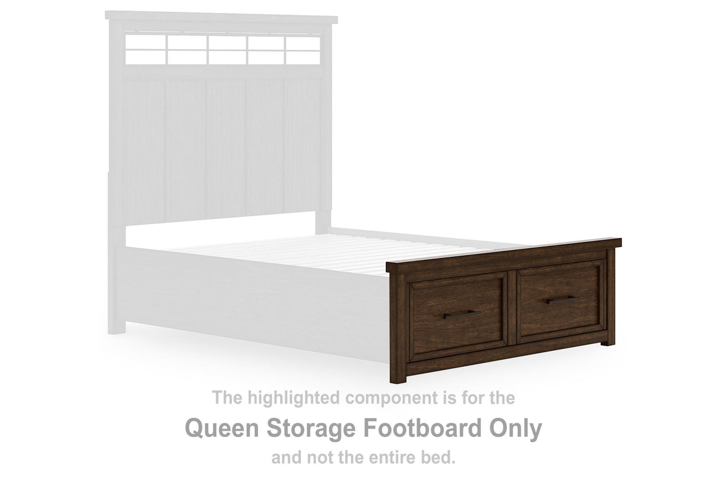 Taffenbrook - Queen Storage Footboard - Medium Brown